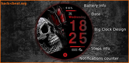 Red Skull Watch Face Wear Os screenshot