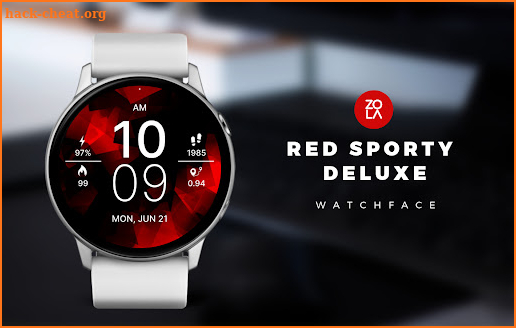 Red Sporty Deluxe Watch Face screenshot