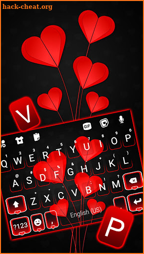 Red Valentine Heart Keyboard Background screenshot