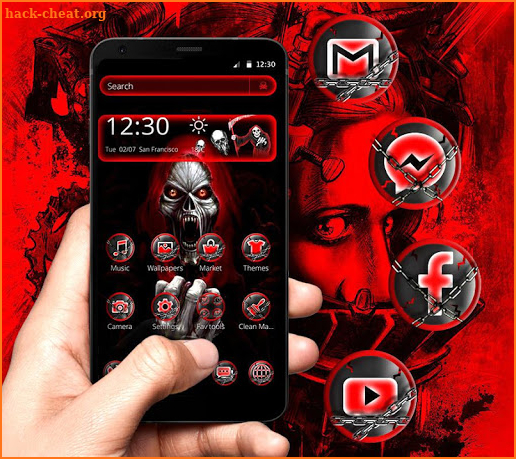 Red.Scarf Skull Theme screenshot