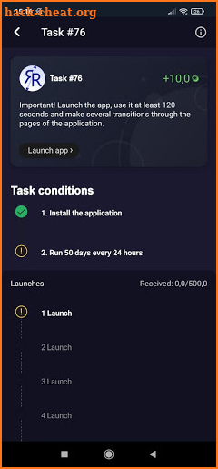 Reflex Task screenshot