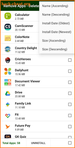 Remove Apps - Delete Apps - Uninstall screenshot