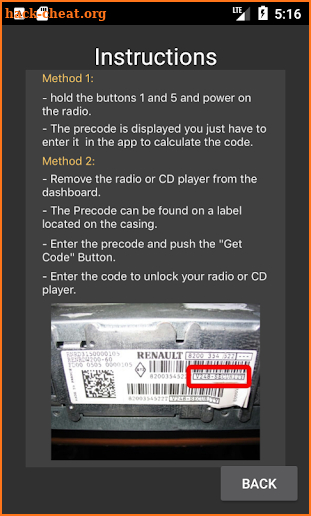 Renault Radio Code screenshot