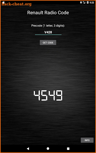 Renault Radio Code screenshot