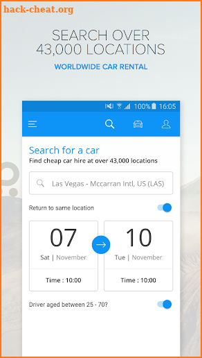 Rentalcars.com Car Rental App screenshot