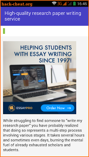 Research paper writing help: Essay writer screenshot