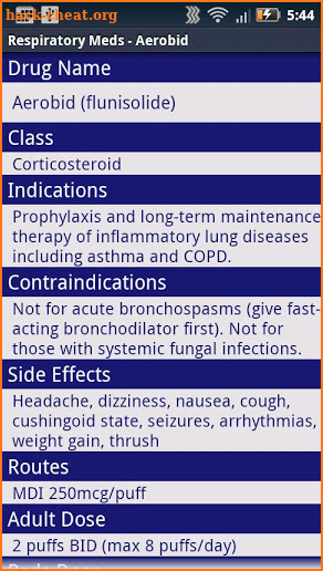 Respiratory Meds screenshot