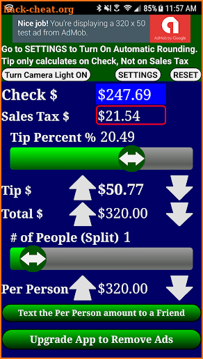 Restaurant Tip & Split Calculator Free screenshot