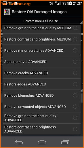 Restore Old Damaged Images screenshot