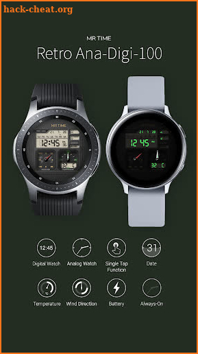 Retro Ana-Digi 100 : Watch Face by MR TIME screenshot