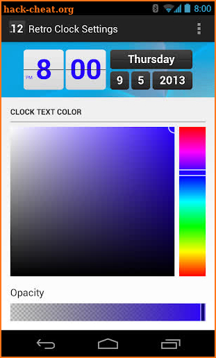 Retro Clock Settings screenshot