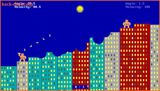 Retro Gorilla Artillery Game screenshot