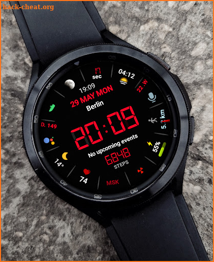 Retro LCD Black watch face screenshot