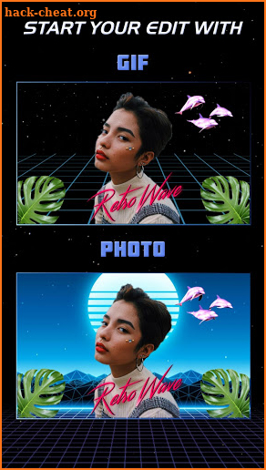 Retrogram 🌴: Retrowave Photo, GIF & Text Maker screenshot