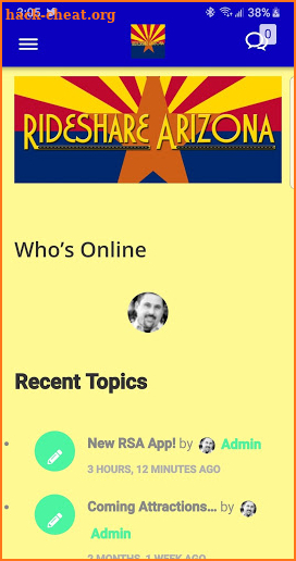 RideshareArizona.com App screenshot