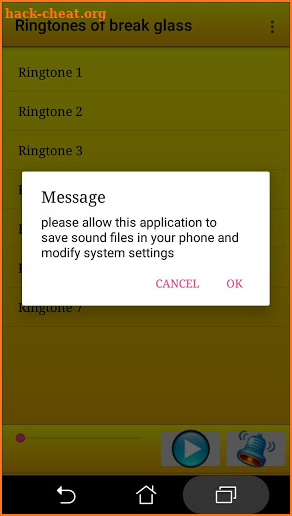 Ringtones of break glass screenshot