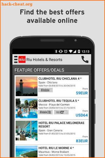 Riu Hotels & Resorts screenshot