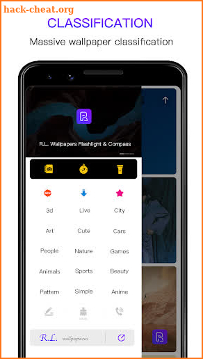 R.L. Wallpapers Flashlight&Compass screenshot