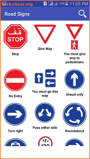 Road signs screenshot