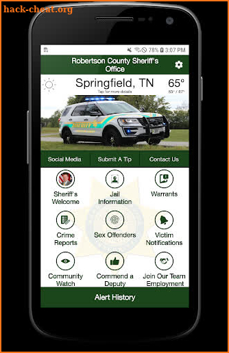 Robertson County TN Sheriff's Office screenshot