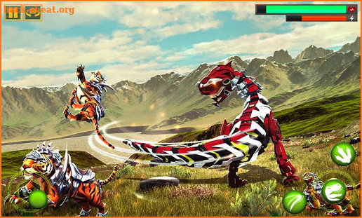 Robot Dinosaur vs Tiger Attack TRex Dinosaur Games screenshot