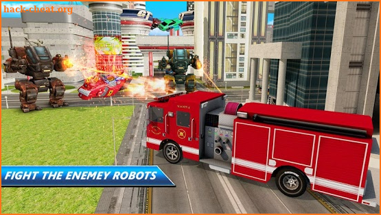 Robot Firefighter Truck Rescue City War screenshot