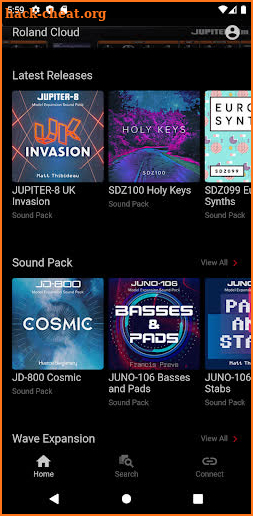 Roland Cloud Connect screenshot