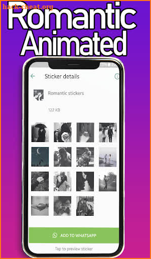 Romantic Animated Stickers -WAStickerApps screenshot