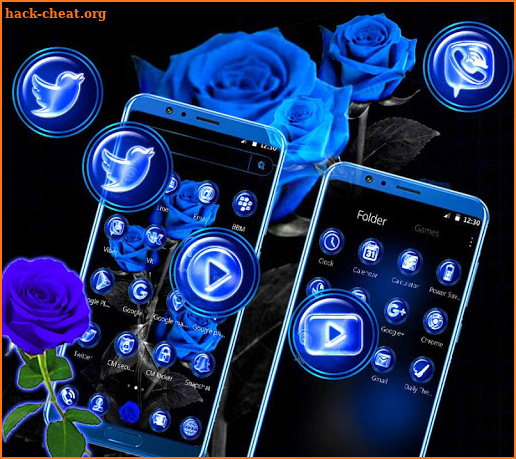 Romantic Blue Rose Theme screenshot