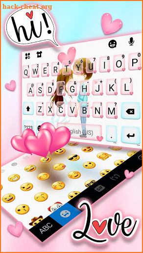 Romantic Couple Heart Keyboard Theme screenshot