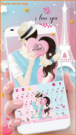 Romantic Couple Love Keyboard Theme screenshot