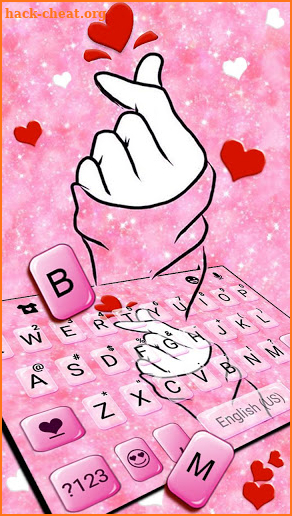 Romantic Hand Love Keyboard Theme screenshot