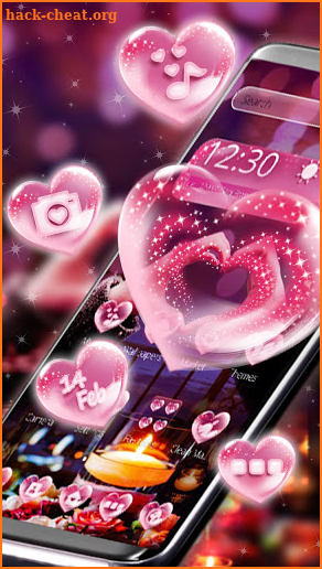 Romantic Love Heart Theme screenshot