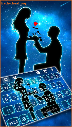 Romantic Love Night Keyboard Background screenshot