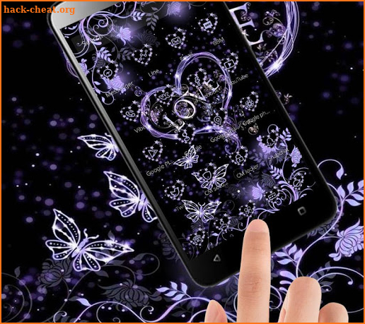 Romantic Love Purple Butterfly Theme screenshot