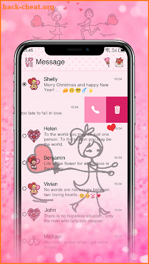 Romantic Lovers - MMS SMS theme, Messenger theme screenshot