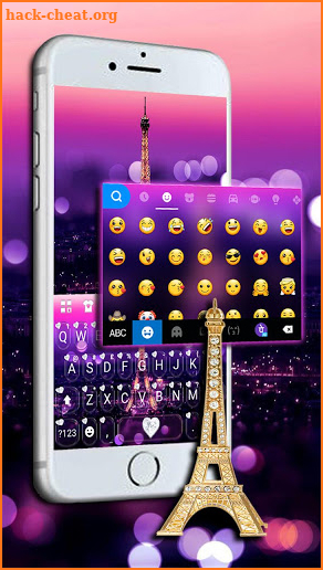 Romantic Paris Night Keyboard Theme screenshot