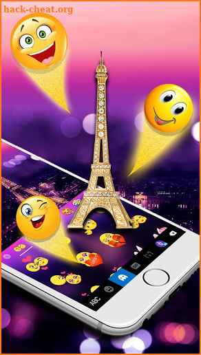 Romantic Paris Night Keyboard Theme screenshot