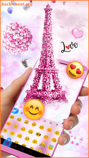 Romantic Paris Tower Keyboard Theme screenshot