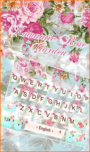 Romantic Rose Garden Keyboard Theme screenshot