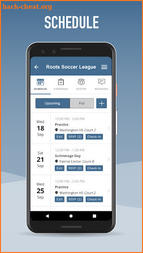 Roots Soccer League Mobile App screenshot