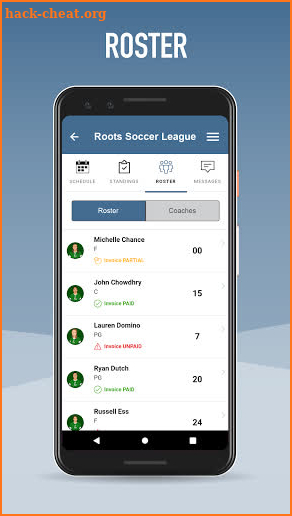 Roots Soccer League Mobile App screenshot