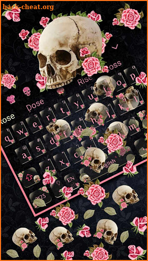 Rose and Skull Gravity Keyboard Theme screenshot