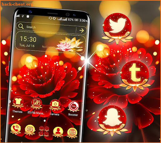 Rose Flower Glare Launcher Theme screenshot