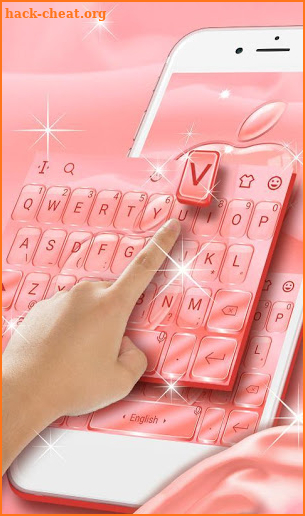 Rose Gold Crystal Apple Keyboard Theme screenshot