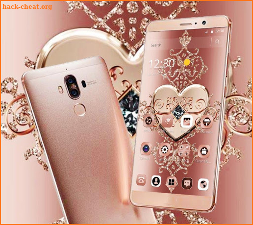 Rose Gold Diamond Heart Luxury Theme screenshot