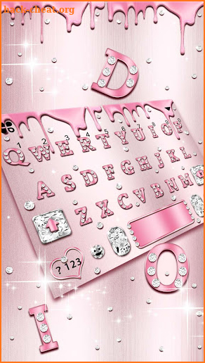 Rose Gold Diamonds Keyboard Theme screenshot