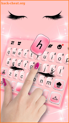 Rose Gold Eye Lashes Keyboard Theme screenshot