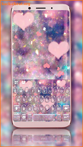 Rose Gold Heart Keyboard Theme screenshot