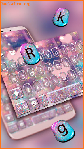 Rose Gold Heart Keyboard Theme screenshot